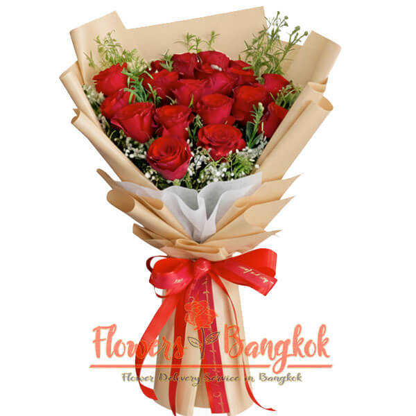 18 Red Roses bouquet from Flower Delivery Bangkok (Flowers-Bangkok)