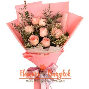 Flowers-Bangkok - 7 Pink Roses bouquet