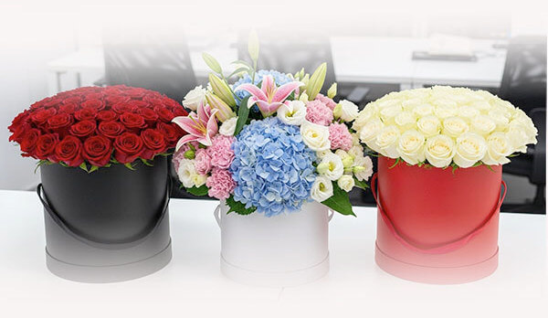 3 Flower Boxes on the table from Flowers-Bangkok