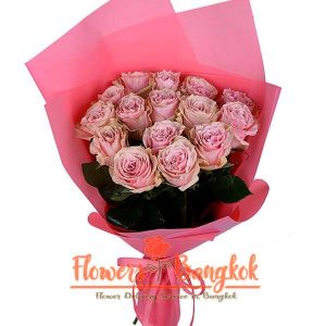 Flower Delivery Bangkok - 15 Pink Roses