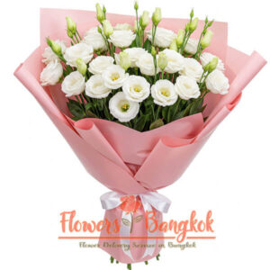 Elegant Dream bouquet (White Eustoma) - Flowers-Bangkok