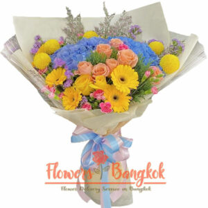 Sunshine Bliss bouquet (Mixed Flowers) - Flower Delivery in Bangkok