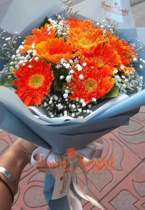 11 Orange Gerberas - Flower Delivery Bangkok