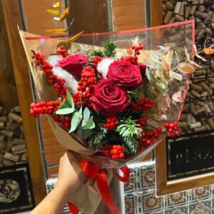 The Holly Kiss Christmas Bouquet from Flowers-Bangkok