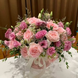 15+15 Pink Roses in Box - Flower Delivery Bangkok