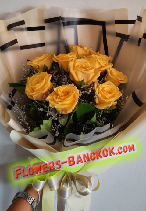 10 Premium Yellow Roses - Flower Delivery Bangkok