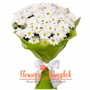 Flowers-Bangkok - Bouquet of White Chrysanthemums