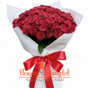 Complete Happiness Bouquet (99 Red Roses in White wrapper)
