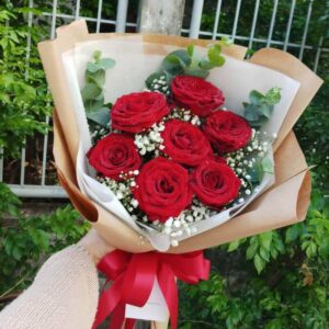 7 Red Roses bouquet (original size) - Flower Delivery Bangkok