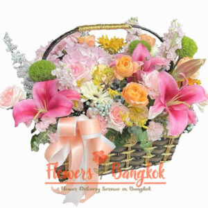 The Adorable Blooms flower basket - Flowers-Bangkok