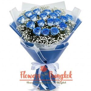 18 Blue Roses bouquet from Flowers-Bangkok