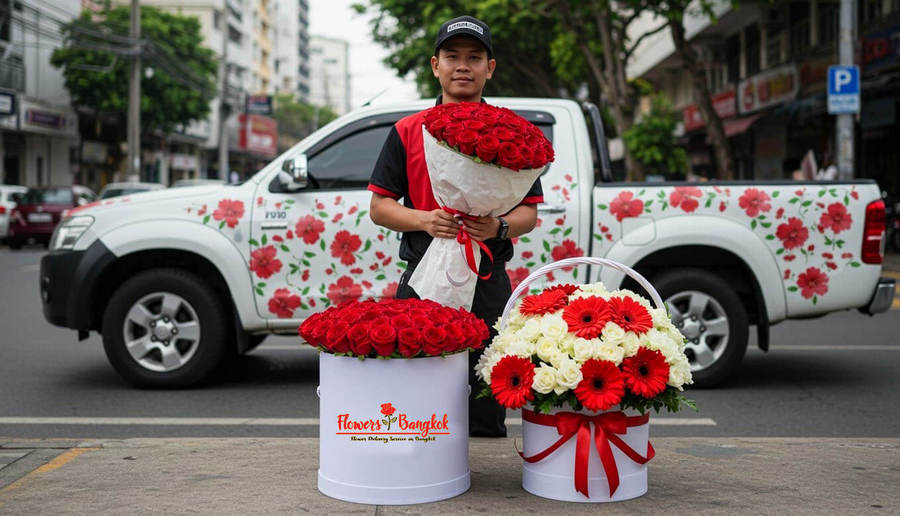 Red Flowers Delivery in Bangkok (Thailand) - Flowers-Bangkok shop