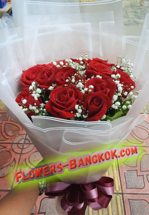 12 premium Red Roses - Flower Delivery Service in Bangkok