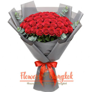 Red Luxury bouquet (50 Red Roses) - Flower Delivery Bangkok