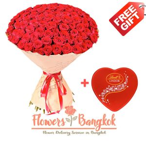 100 Red Roses for Valentine's day - Flower Delivery Bangkok