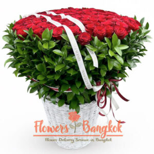 Grand Passion basket (200 Roses) - Flower delivery in Bangkok
