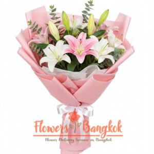 White and Pink Lilies - Flowers Bangkok