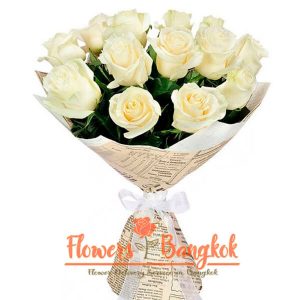 Flowers-Bangkok - 15 white roses