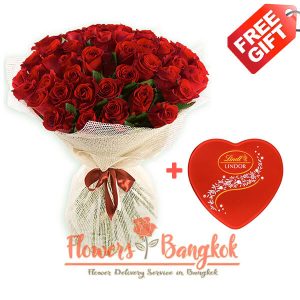 50 Red Roses for valentine's day- Flower Delivery Bangkok