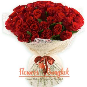 Flowers-Bangkok - 50 Red Roses bouquet (premium)