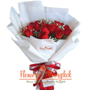 Flowers-Bangkok - 15 Premium Red Roses bouquet