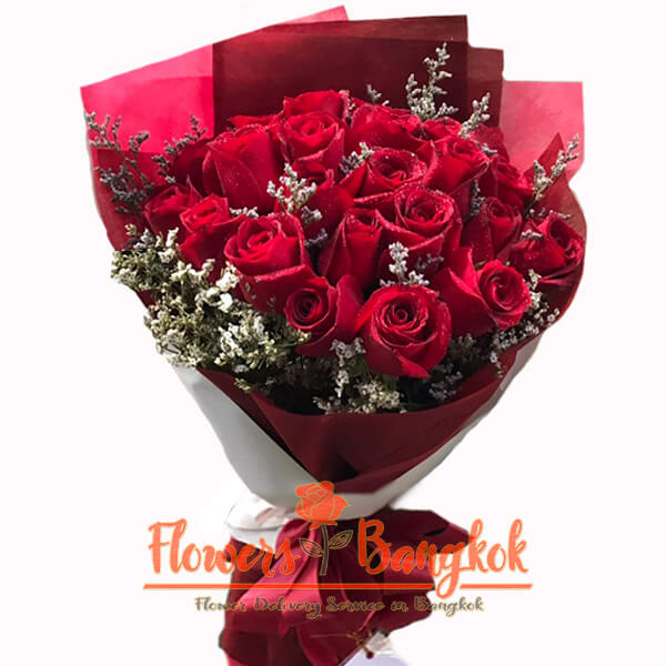 Flowers-Bangkok - 18 Red Roses bouquet new
