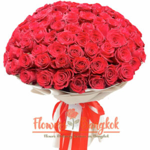 100 Red Roses bouquet - Flower delivery Bangkok
