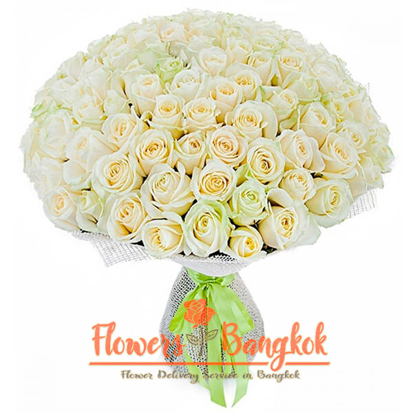 Flowers-Bangkok - 100 white roses new