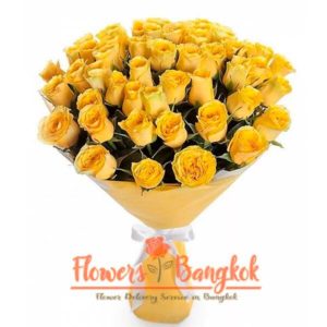 50 yellow roses bouquet - Flowers-Bangkok