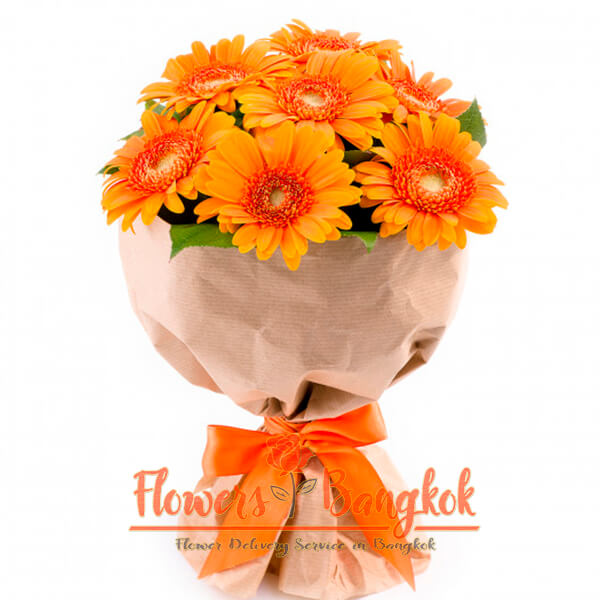 7 Orange Gerberas from Flowers-Bangkok (Flower Delivery in Bangkok)