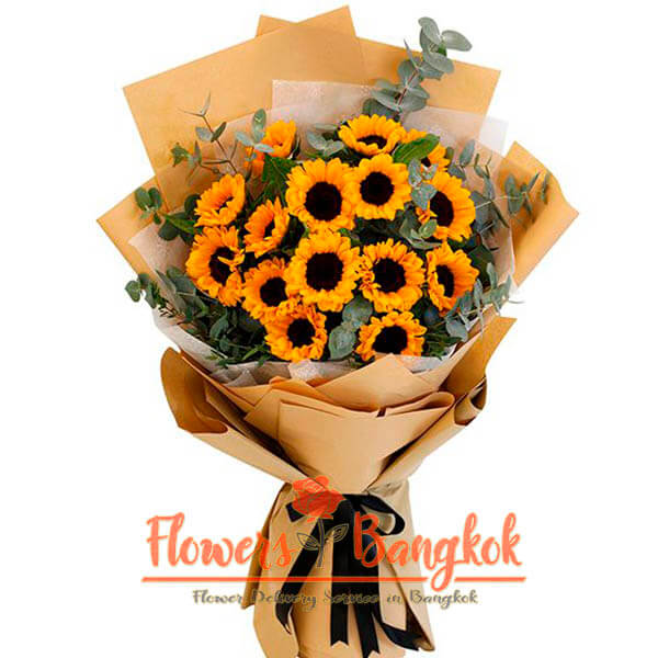 Flower delivery Bangkok - 15 Sunflowers bouquet