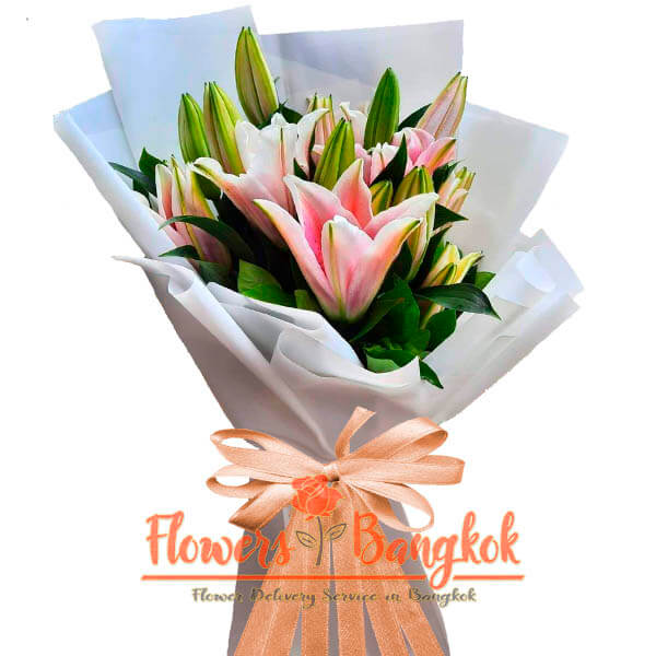 Flower delivery Bangkok - Pink Lilies bouquet