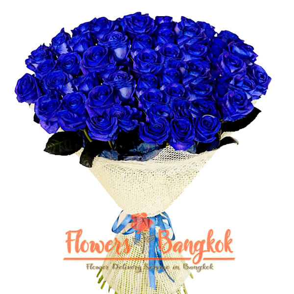 50 Blue Roses - Flowers Delivery Bangkok
