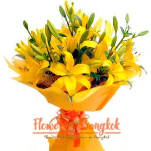Flowers-Bangkok - Yellow Lilies bouquet