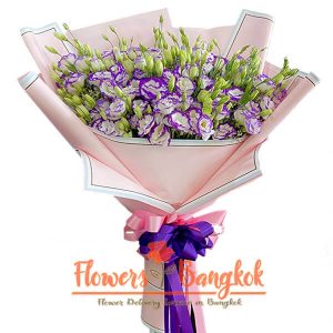White-Purple Eustoma bouquet