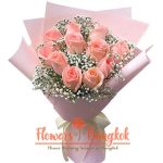 10 Pink Roses Valentine's day - Same day flower delivery in Bangkok