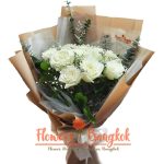 10 White Roses -for Valentine's day - Flowers-Bangkok