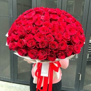 100 Red Roses bouquet - Flower shop Bangkok