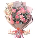 18 Premium pink roses for Valentine's day - Flowers-Bangkok