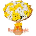 Flowers-Bangkok - Bouquet of White and Yellow Chrysanthemums