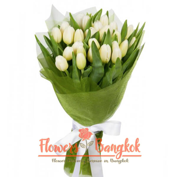 Flowers-Bangkok - 20 White Tulips