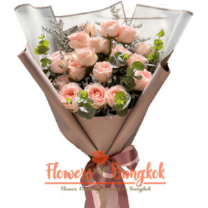 Flowers-Bangkok - 18 Premium Pink Roses bouquet