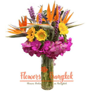 Mixes flowers Bouquet Birds of Paradise - Flowers-Bangkok