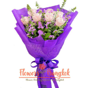 Pink Purple bouquet - Flowers delivery bangkok