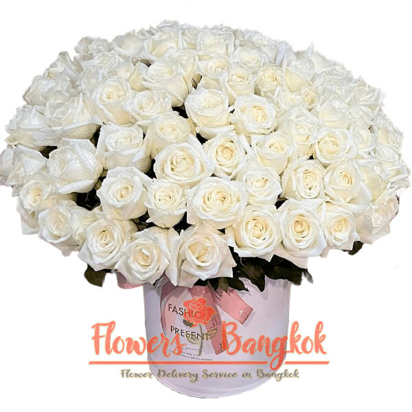 White Perfection box - Flowers-Bangkok