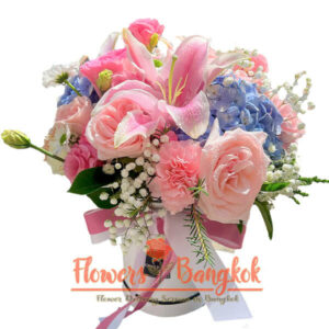 Pink Talisman flower box - Flower Shop Bangkok