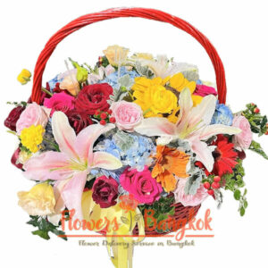 Beautiful day flower basket (mixed flowers) - Flower Delivery Bangkok