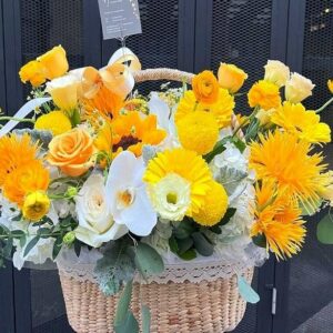 Sunny Mood flower basket (Mixed Flowers) - Flowers-Bangkok