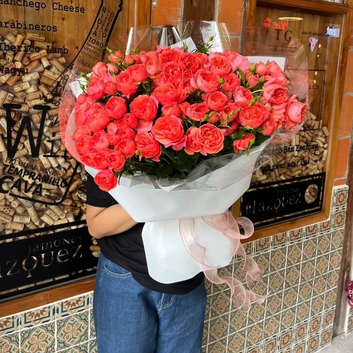 Flowers-Bangkok - 29 Orange Spray roses bouquet (Full Size)